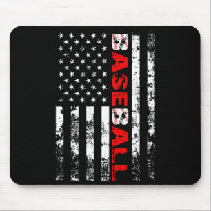 American Flag Baseball Team T-Shirt_3 Mousepad