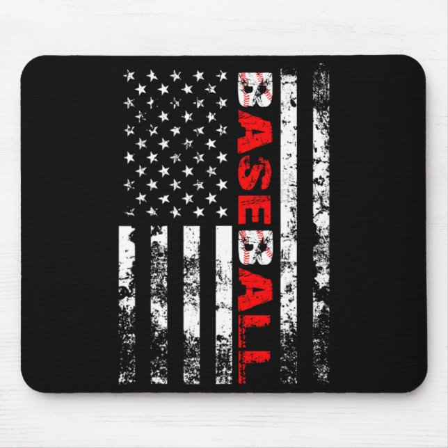 American Flag Baseball Team T-Shirt_3  Mousepad (Vorne)