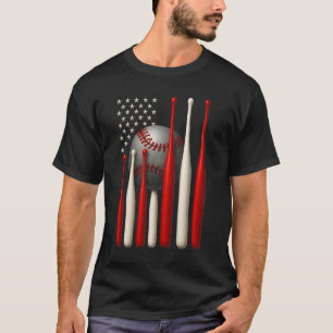 American Flag Baseball USA Vintag Baseball Sport T-Shirt