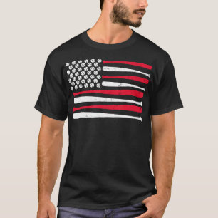 American Flag Baseball USA Vintag Baseball Sport T-Shirt