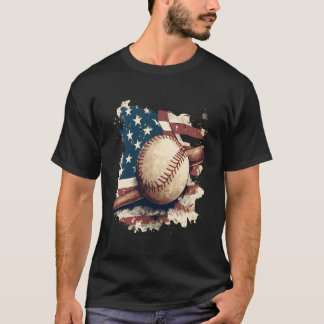 American Flag Baseball zum Vatertag T-Shirt