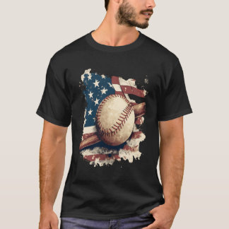 American Flag Baseball zum Vatertag T-Shirt