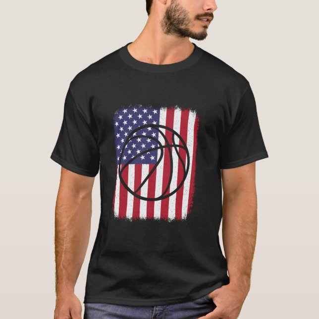 American Flag Basketball Lover Men Women Kids T SH T-Shirt (Vorderseite)