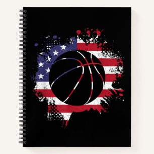 American Flag Basketball Player Notizbuch