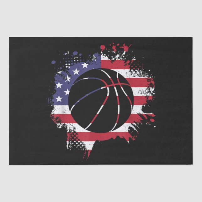 American Flag Basketball Player Seidenpapier (Vorderseite)