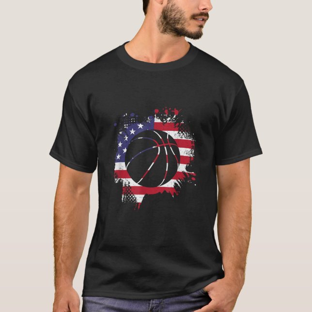 American Flag Basketball Player T-Shirt (Vorderseite)