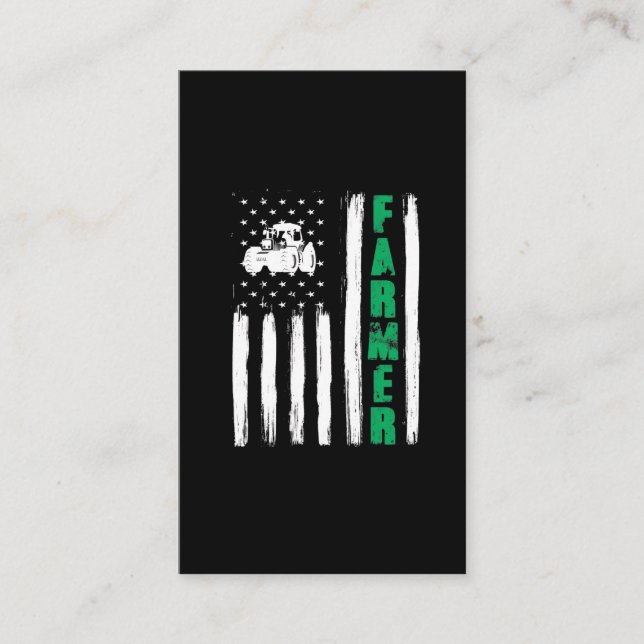American Flag Bauer Tractor Patriotic US Proof Visitenkarte (Vorderseite)