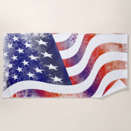 American Flag Beach Handtuch ausgewaschen