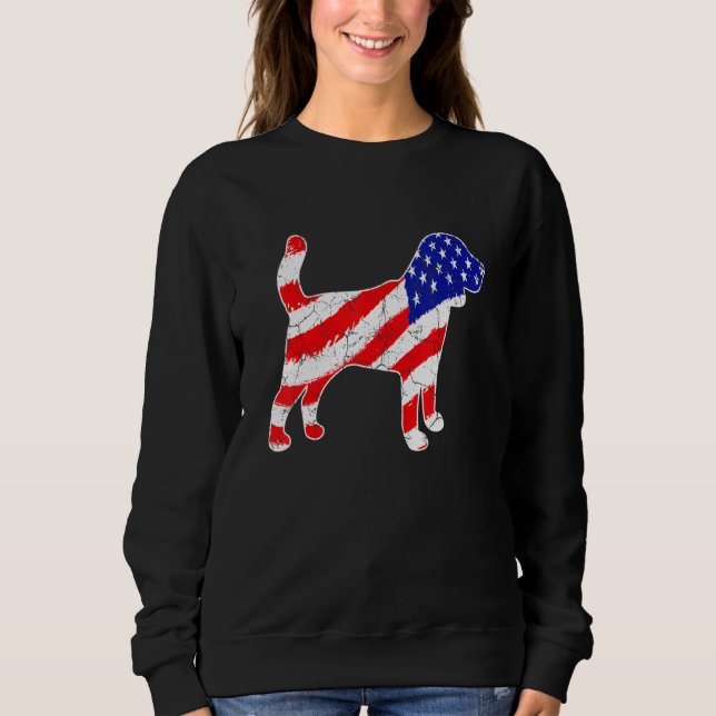 American Flag Beagle Patriotic Dog Dad Dog Mom Sweatshirt (Vorderseite)