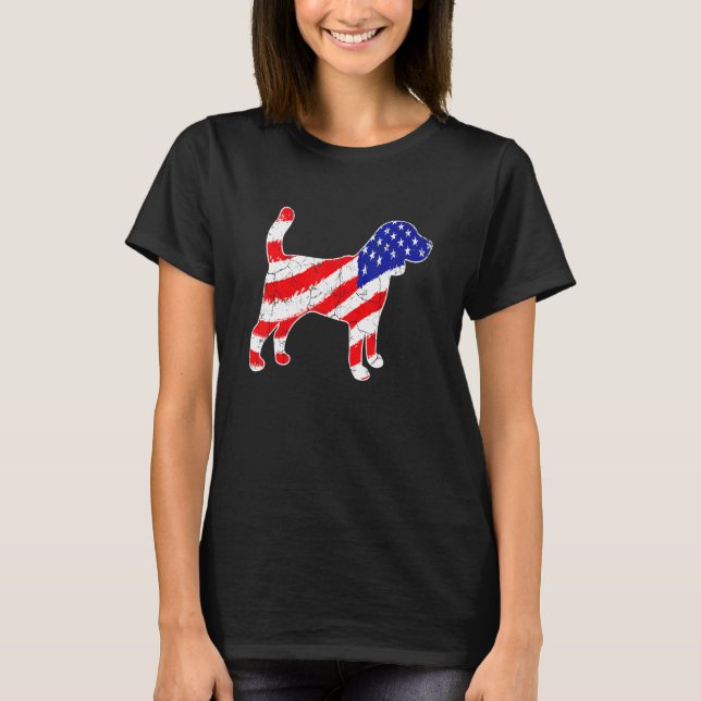 American Flag Beagle Patriotic Dog Dad Dog Mom T-Shirt (Vorderseite)
