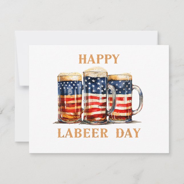 American Flag Beer Happy Labeer Day Funny Labour D (Vorderseite)