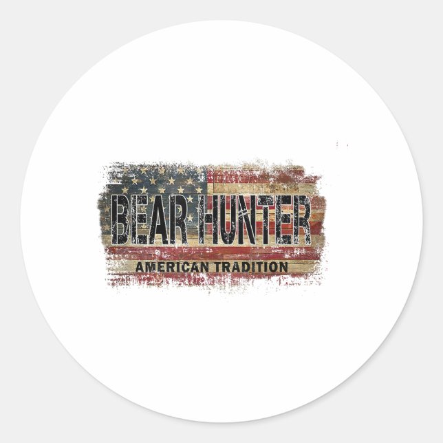 American Flag Beer Hunter Runder Aufkleber (Vorderseite)