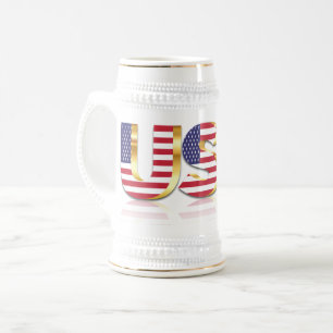 American Flag Beer Stein USA Patriotic Bierglas