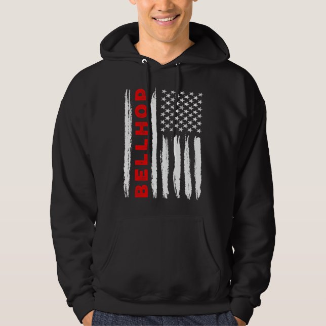 American Flag Bellhop US USA Flag Hoodie (Vorderseite)