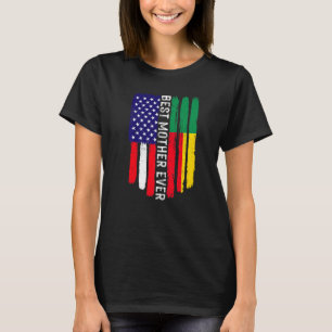 American Flag & Benin Flag Best Mother Family T-Shirt