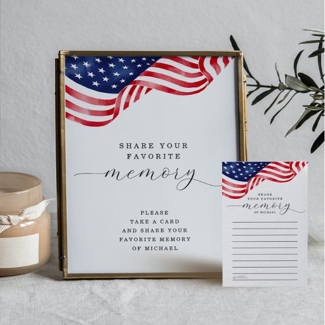 American Flag Beunering Share a Memory Sign (Von Creator hochgeladen)