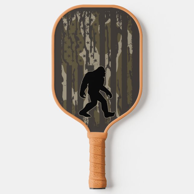 American Flag Bigfoot Bottom Land Camouflage Pickleball Schläger (Vorderseite)