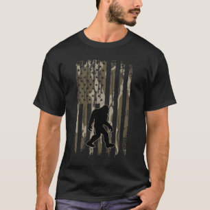 American Flag Bigfoot Bottom Land Camouflage T-Shirt
