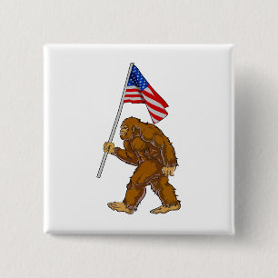 American Flag Bigfoot Button