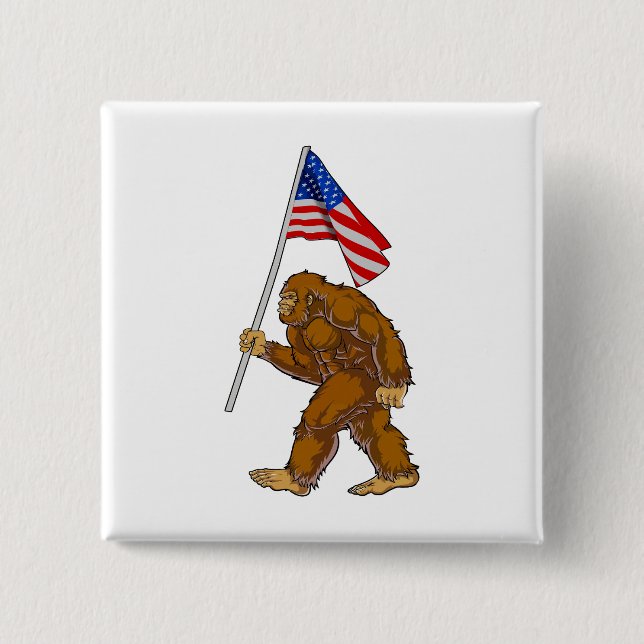 American Flag Bigfoot Button (Vorderseite)