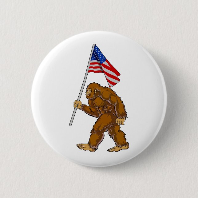 American Flag Bigfoot Button (Vorderseite)