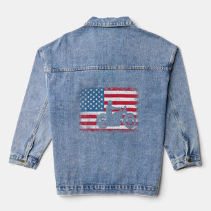 American Flag Biker Motorrad 1 Jeansjacke