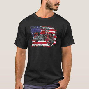 American Flag Biker Motorrad USA Flag 4. Juli M T-Shirt