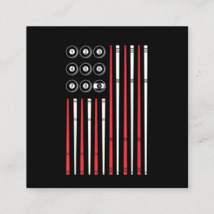 American Flag Billard Showpool Quadratische Visitenkarte