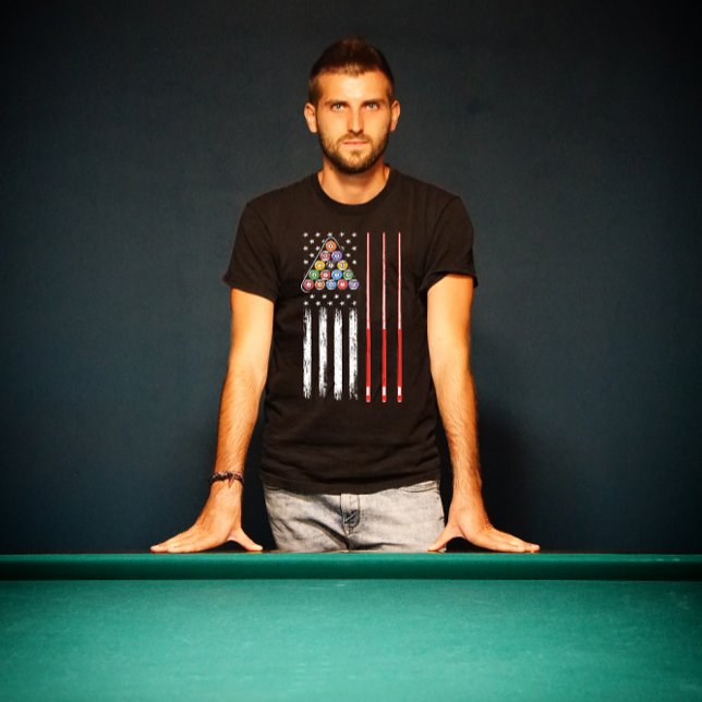 American Flag Billiard Pool Player T - Shirt (Von Creator hochgeladen)
