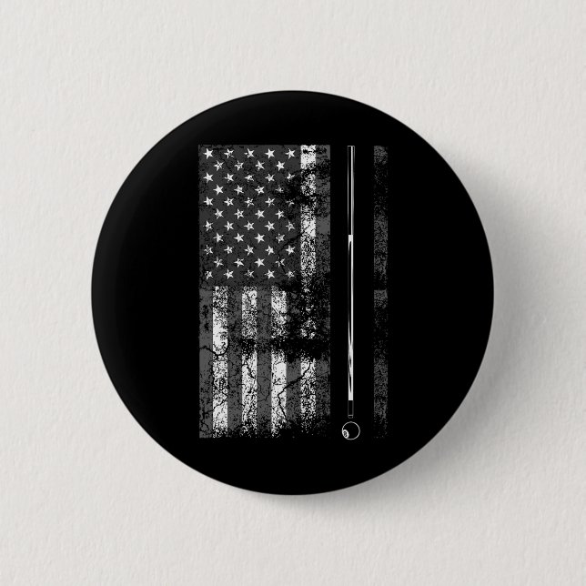 American Flag Billiard Stick Niedliches Tischspiel Button (Vorderseite)