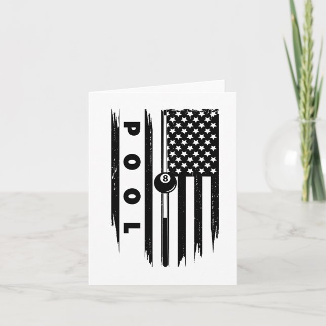 American Flag Billiards Pool Player Apparel - Bill Karte (Vorderseite)