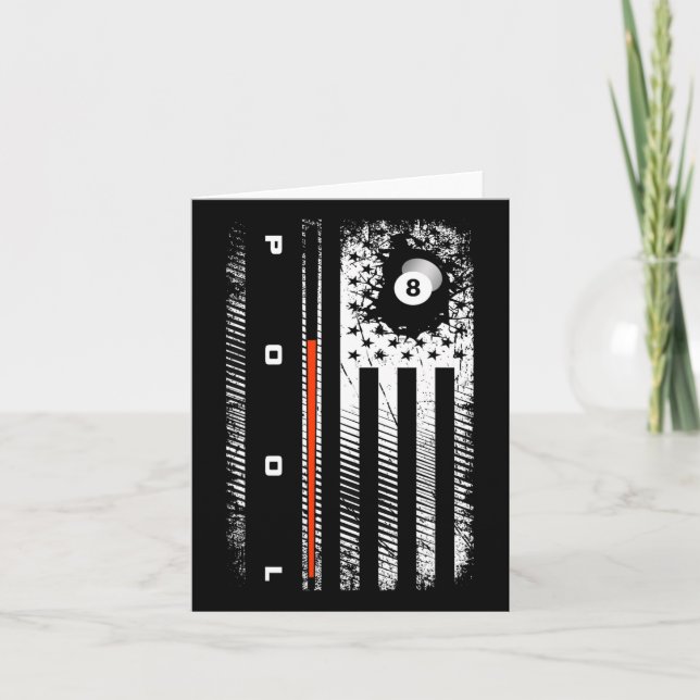 American Flag Billiards Pool Player Apparel - Bill Karte (Vorderseite)