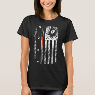 American Flag Billiards Pool Player Apparel - Bill T-Shirt