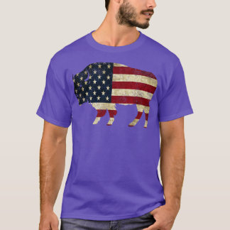 American Flag Bison T-Shirt