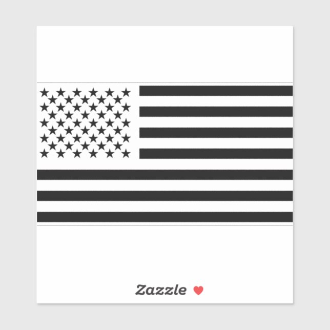 American Flag Black Aufkleber (Blatt)