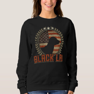 American Flag Black Lab American Flag Usa Patrioti Sweatshirt