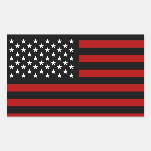 American Flag Black Red White Rechteckiger Aufkleber (Vorderseite)