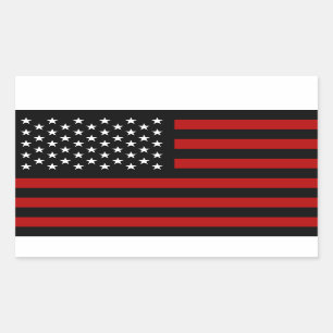 American Flag Black Red White Rechteckiger Aufkleber