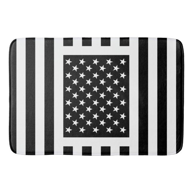 American Flag Black & White USA Einzigartiges Amer Badematte (Vorderseite)
