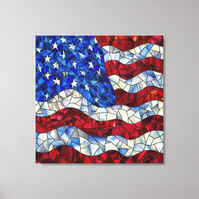 American Flag Bleiglas Canvas Print Leinwanddruck (Vorderseite)