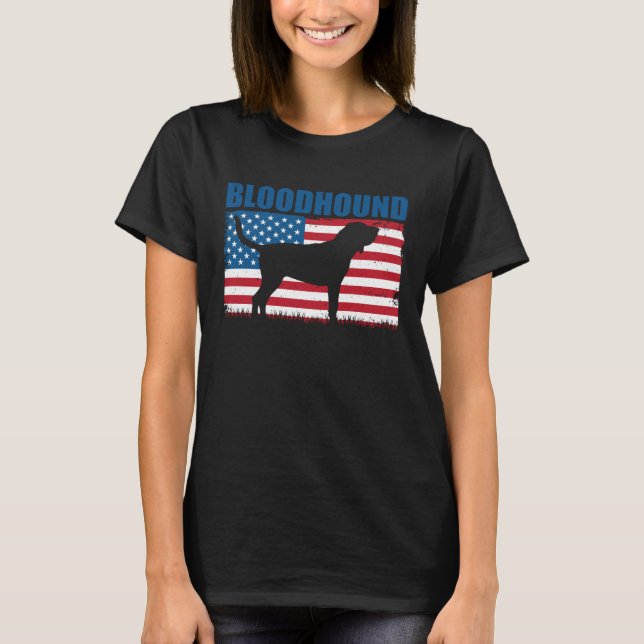 American Flag Bloodhound T-Shirt (Vorderseite)