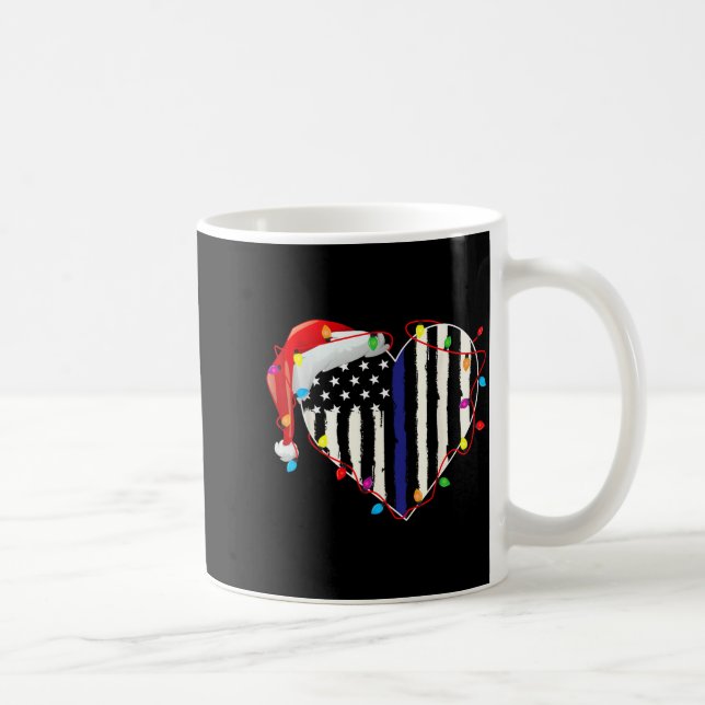 American Flag Blue Line Santa Hat Lice Christmas P Kaffeetasse (Rechts)