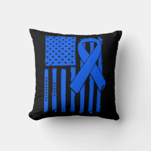 American Flag Blue Ribbon Ataxier Awareness T - Sh Kissen