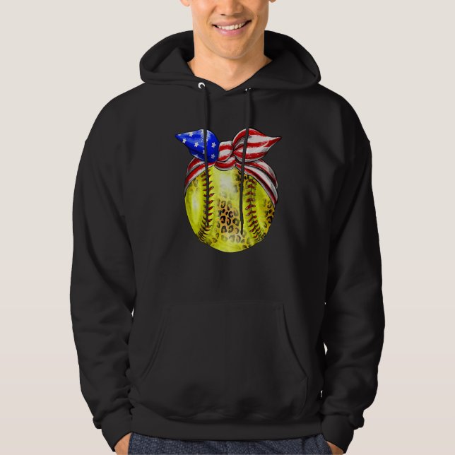 American Flag Bnadana Baseball Red White Blue 4th  Hoodie (Vorderseite)