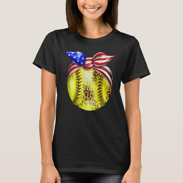 American Flag Bnadana Baseball Red White Blue 4th  T-Shirt (Vorderseite)