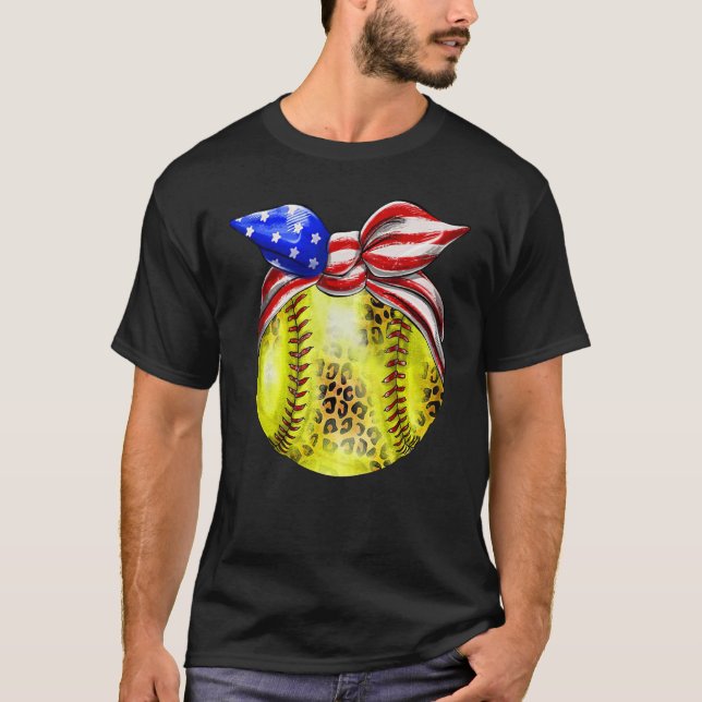 American Flag Bnadana Baseball Red White Blue 4th  T-Shirt (Vorderseite)