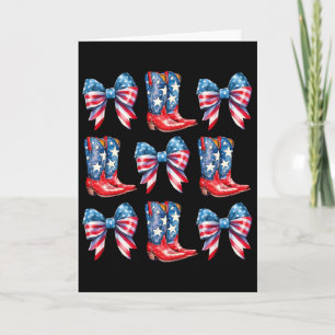 American Flag Boots und Schleifen 4. Juli Cowgirl Karte