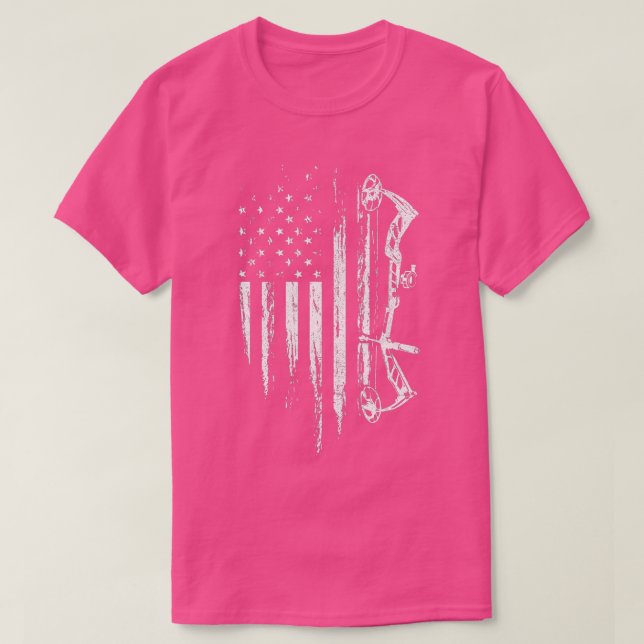 American Flag Bowhunting Bow Bogengeschenk für Hir T-Shirt (Design vorne)