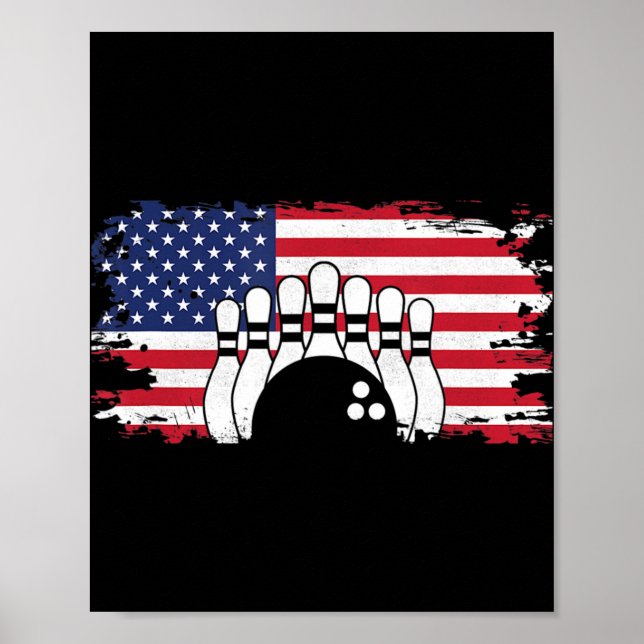 American Flag Bowling Apparel - Bowling Poster (Vorne)