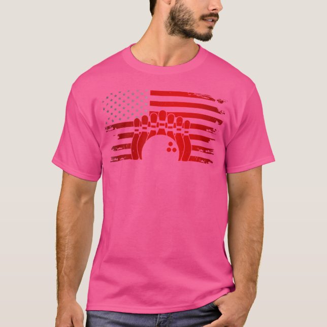 American Flag Bowling Apparel Bowling T-Shirt (Vorderseite)